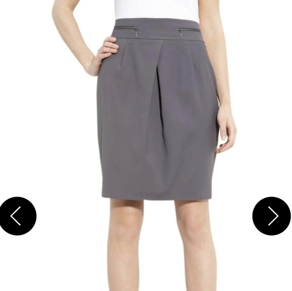 CLASSIQUES Entier Grey Single Pleat Mini Skirt 4 - Picture 1 of 12